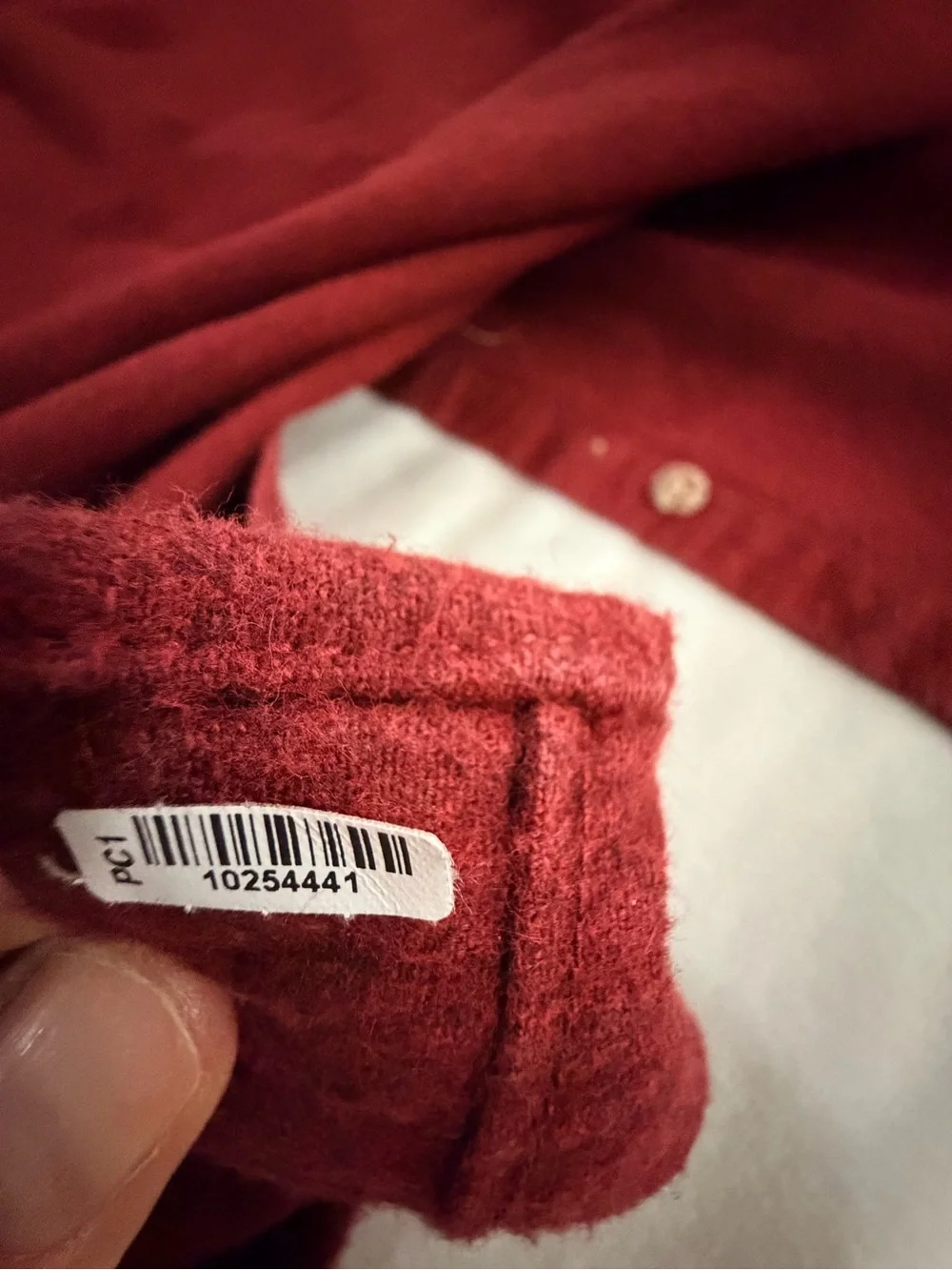 Field & Stream Deep Red Button-Front Wool Shirt